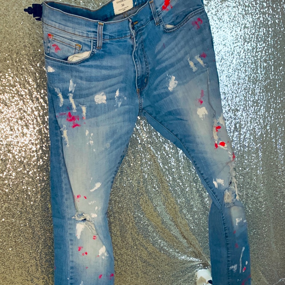 SYNDICATE demon jeans, paint designed